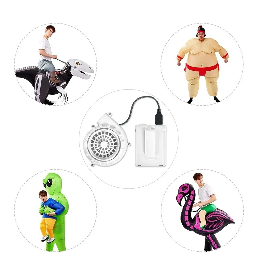 2 Pack White Inflatable Costume Fan for Halloween Inflatable